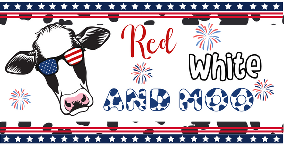 Red, White and Moo Cow 12x6