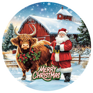 Santa's Farmhouse Christmas Metal Sign (Choose Size)