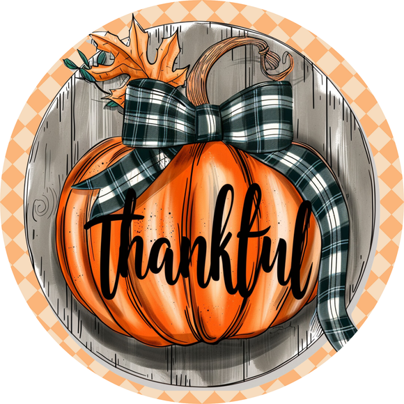 Thankful Pumpkin Wreath Sign