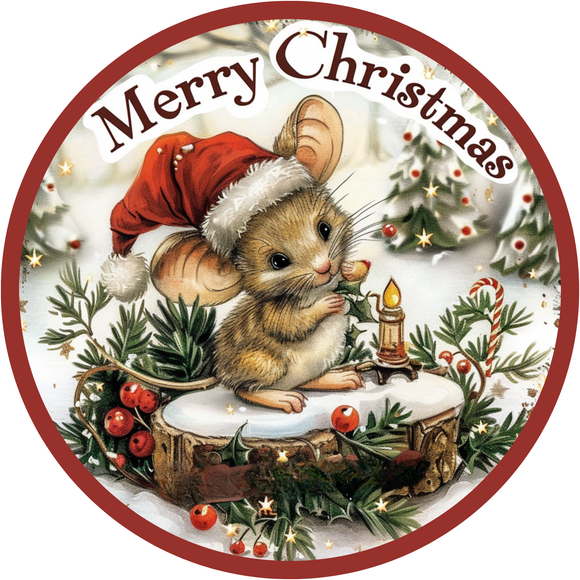 Christmas Mouse Magic Metal Sign (Choose Size)