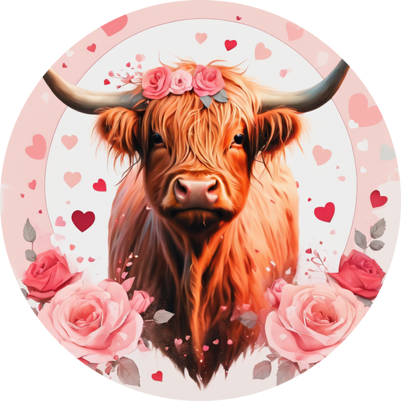 Valentines Cow  (Choose Size)