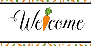 Welcome Easter Carrot Metal Sign 12x6