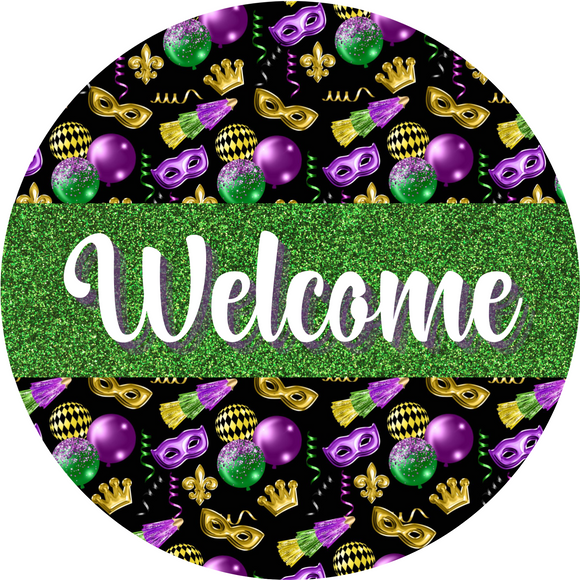 Welcome Fat Tuesday Mardi Gras Sign (Choose Size)