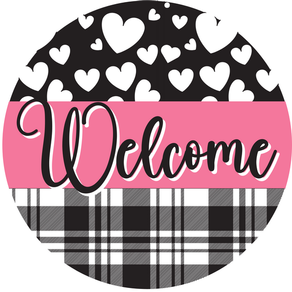 Welcome Heart Pink (Choose Size)