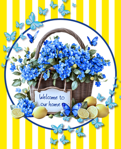 Butterfly Bliss Welcome Metal Sign