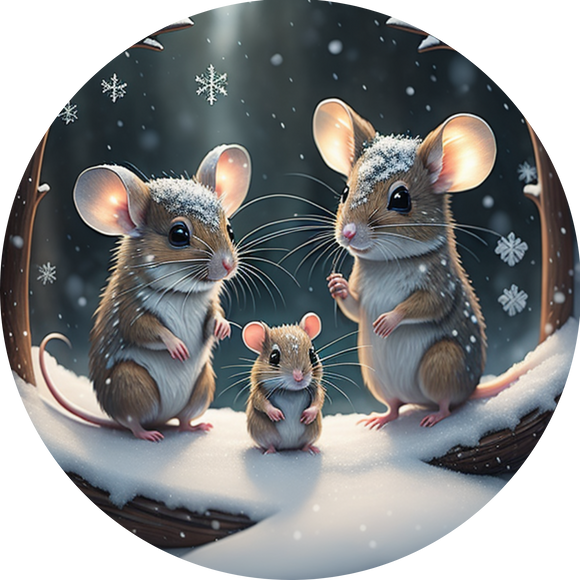Winter Mice Wreath Sign (Choose Size)