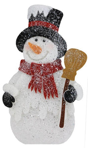 12"H X 7"W Felt/Foam Snowman White/Red