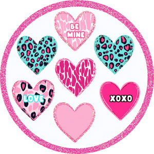 XOXO Valentine Hearts Metal Wreath Sign