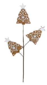 27.5"L Gingerbread Christmas Tree Spray Brown/White