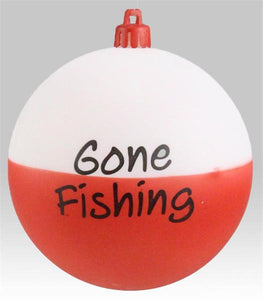 100Mm Gone Fishing Bobber Ball Orn Red/White/Black