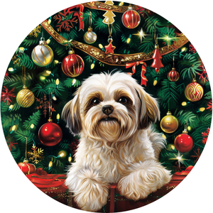 Yuletide Shih Tzu Metal Sign (Choose Size)