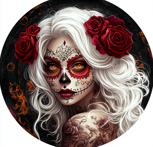 Day Of The Dead Sugar Skull Woman Metal Sign (Choose Size)