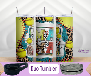 Softball Ball MaMa Cheetah (Personalized Optional)  20 Oz Duo Tumbler