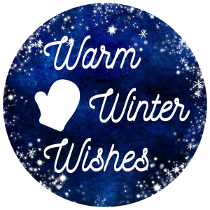 Warm Winter Wishes Mitten Wreath sign (Choose Size)