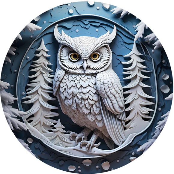 Winter Owl 3D (Choose Size)