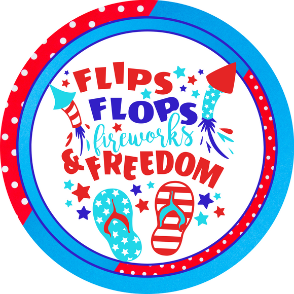 Flip Flops and Freedom Sign (Choose size)
