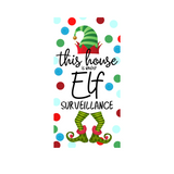 12"x6" Elf Surveillance Wreath Sign