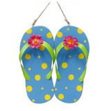 9.75"H Metal Flip Flops Wall Decor (Choose color)