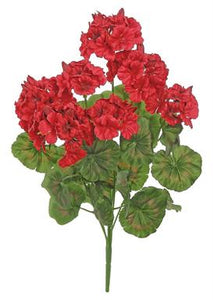 19" Red Geranium Bush x7