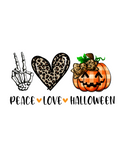 T-Shirt Transfer Peace, Love, Halloween