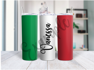 Italian Flag 20 Oz Duo Tumbler (Personalized Optional)