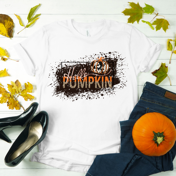 T-Shirt Transfer Hello Pumpkin Splatter Paint