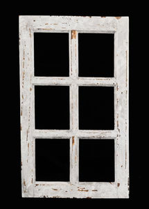 20"H X 12"W Decorative Wood Window Antique Grey