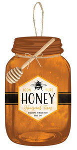 10"H X 6"L Honey Mason Jar Sign Rust/Gldn Ylw/Mustard/Blk