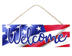 15"L X 5"H Welcome Patriotic Flag