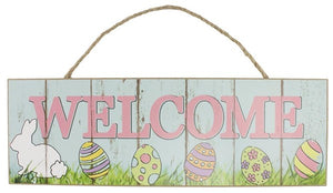 15"L X 5"H Welcome W/Bunny Sign