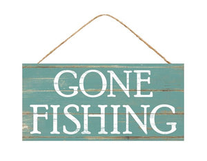 12.5"L X 6"H Gone Fishing Sign