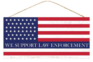 12.5"Lx6"H Support Law Enforcement Flag Red/White/Blue