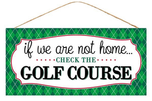 12.5"L X 6"H Check The Golf Course Tt Green/White/Black/Red