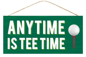 12.5"L X 6"H Anytime Is Tee Time Green/White/Red