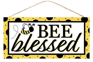 12.5"L X 6"H BEE BLESSED SIGN AP8482