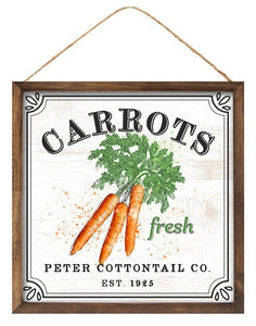 10"Sq Fresh Carrot/Peter Rabbit Sign