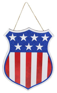 12"H X 9.5"W American Flag Badge Sign