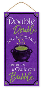12.5"H X 6"L Cauldron Bubble Sign Purple/Lime/White