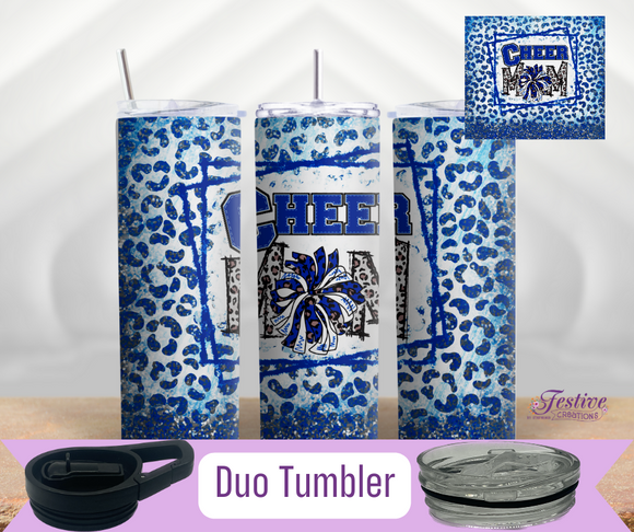 Cheerleader Mom Leopard 20oz Duo Tumbler (Personalized Optional)