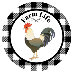 Farm Life Rooster Wreath Sign (CHOOSE SIZE)