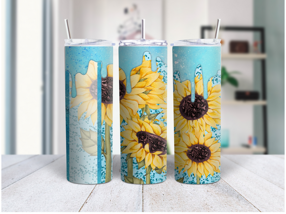 Blue Sunflower Spring/Summer Personalized 20 Oz Duo Tumbler