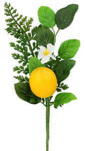 10"L Mixed Greenery Lemon Pick Yellow/Green/White