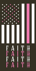 12"x6" Breast Cancer Faith Flag Metal Sign