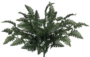 17.5" Silk Leather Leaf Bush Green