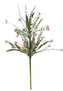 24"Oal Paper Flower/Eva Leaf/Beads Spray Light Pink