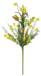 24"Oal Paper Flower/Eva Leaf/Beads Spray Yellow