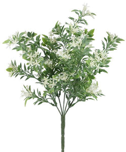 13"L Mini Star Flower Bush X 7 White