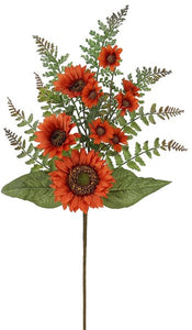 26"L Sunflower Bush Dark Orange