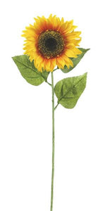 33"L X 6.5"Dia Sunflower Stem Yellow Gold/Dark Orange