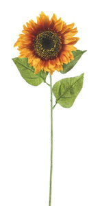 33"L X 6.5"Dia Sunflower Stem Orange/Burnt Orange